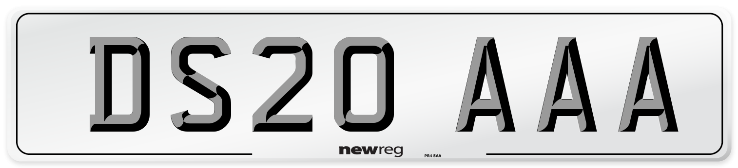 DS20 AAA Number Plate from New Reg